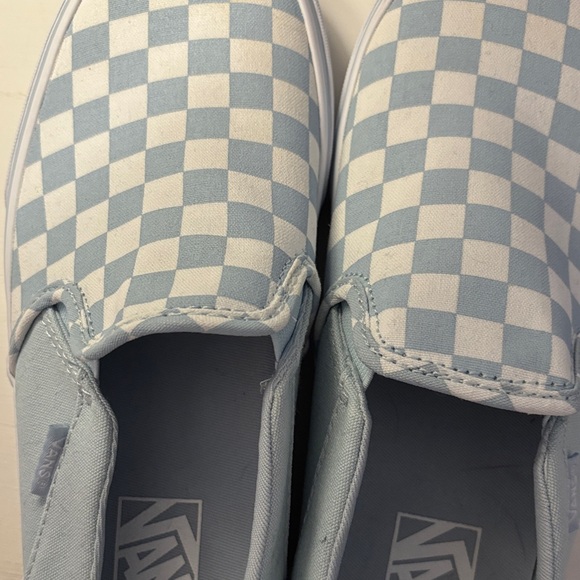 Vans Light Blue Checkered Slip-On Sneakers - Picture 10 of 11